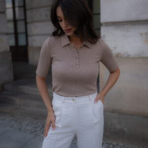 Bluzka polo Lova Taupe