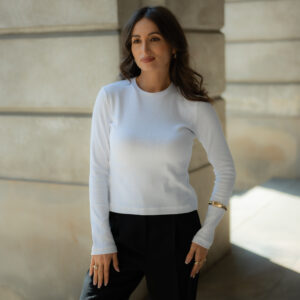 Longsleeve bawełniany Vela White